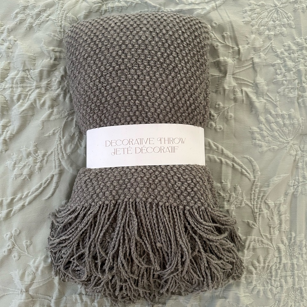 Decorative Gray Throw Blanket